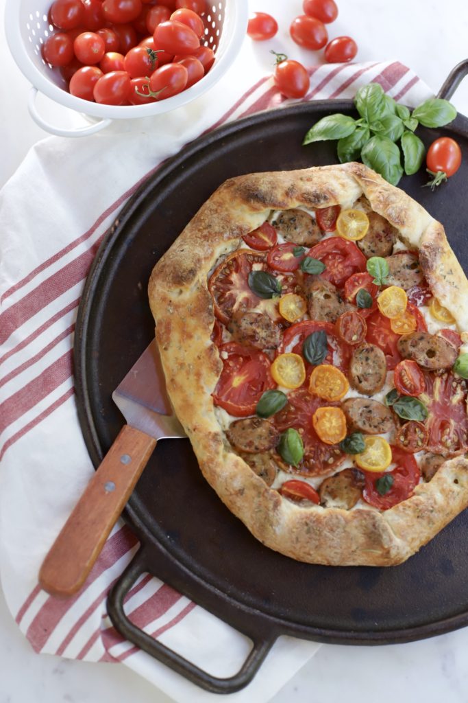 Easy Rustic Tomato Pizza with Two-Ingredient Dough - 6 Weight Watchers Smart Points | RachelsHealthyPlate.com