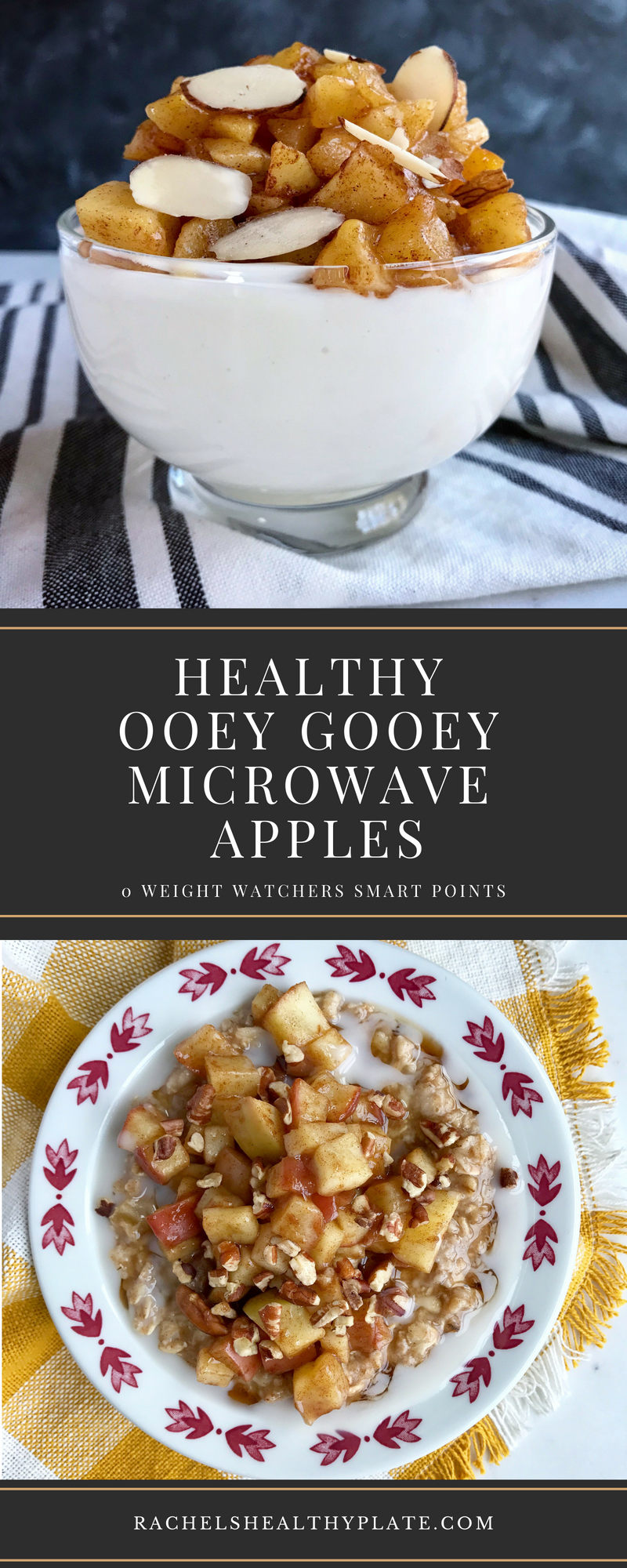 Healthy Ooey Gooey Microwave Apples - 0 Weight Watchers Smart Points | RachelsHealthyPlate.com