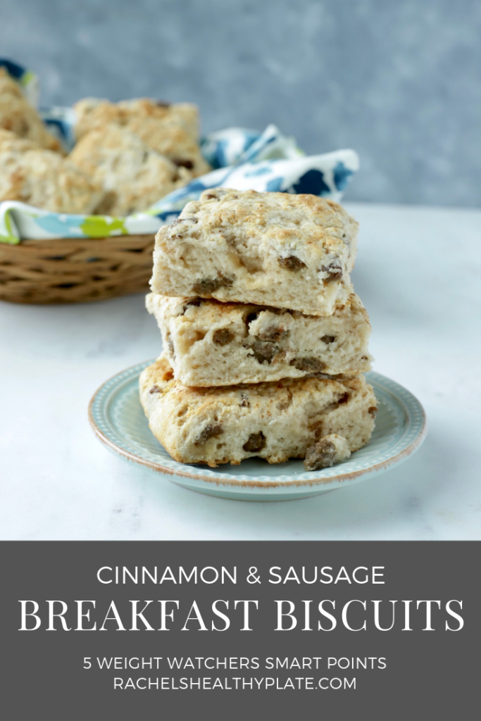 Cinnamon and Sausage Breakfast Biscuits - 5 Weight Watchers Smart Points | Rachelshealthyplate.com 