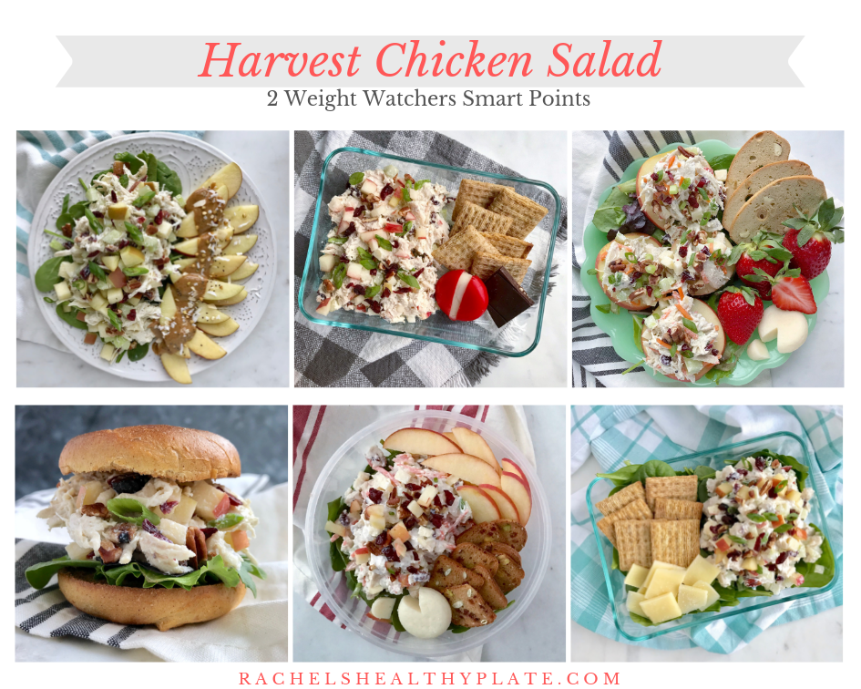 Harvest Chicken Salad served two ways! - 2 Weight Watchers Smart Points | Rachelshealthyplate.com
