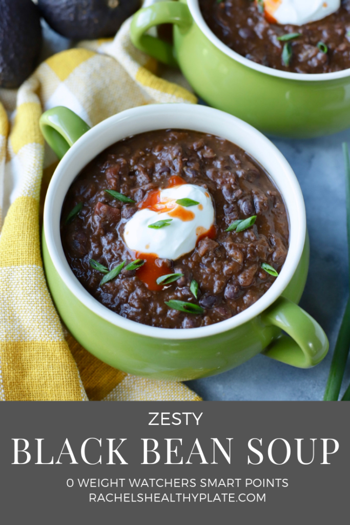 Zesty 30 Minute Black Bean Soup - 0 Weight Watchers Smart Points | Rachelshealthyplate.com