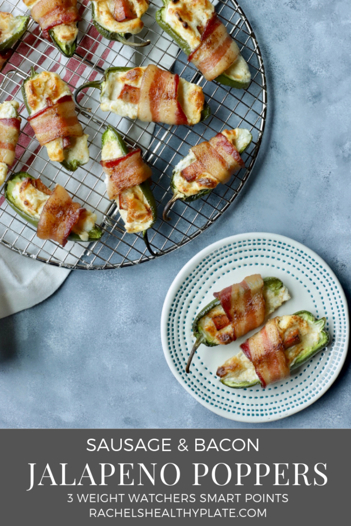 Sausage & Bacon Jalapeno Poppers - 3 Weight Watchers Smart Points | Rachelshealthyplate.com