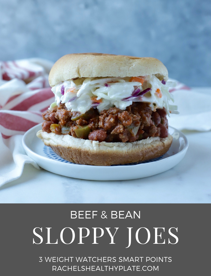 Beef & Bean Sloppy Joes - 3 Weight Watchers Smart Points | Rachelshealthyplate.com