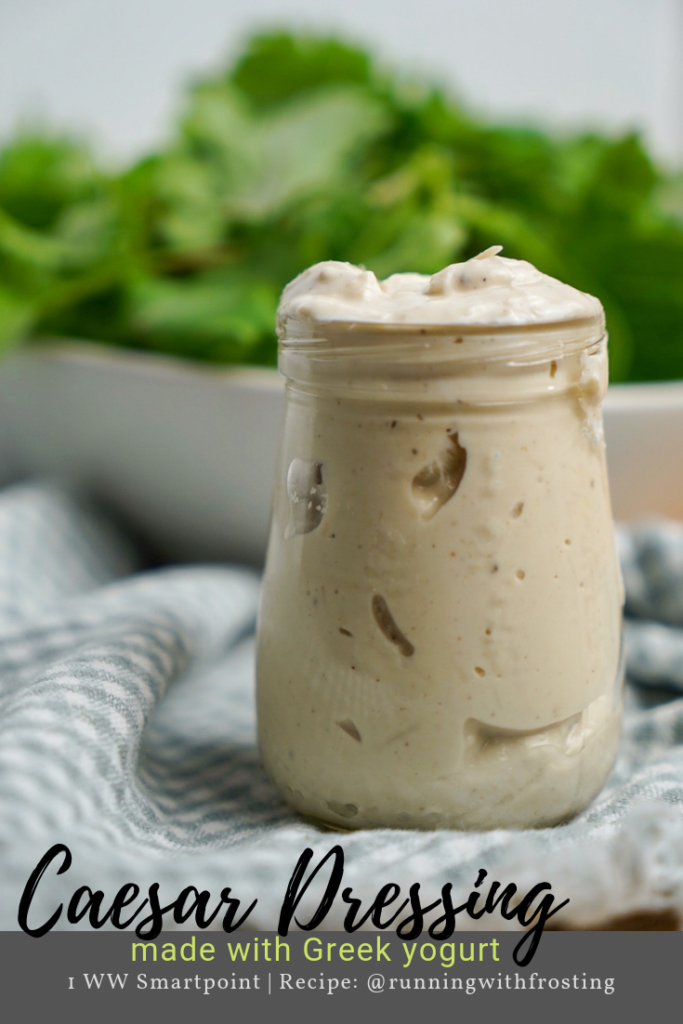 Greek Yogurt Caesar Dressing - 1 WW Smartpoints | @runningwithfrosting recipe featured on rachelshealthyplate.com
