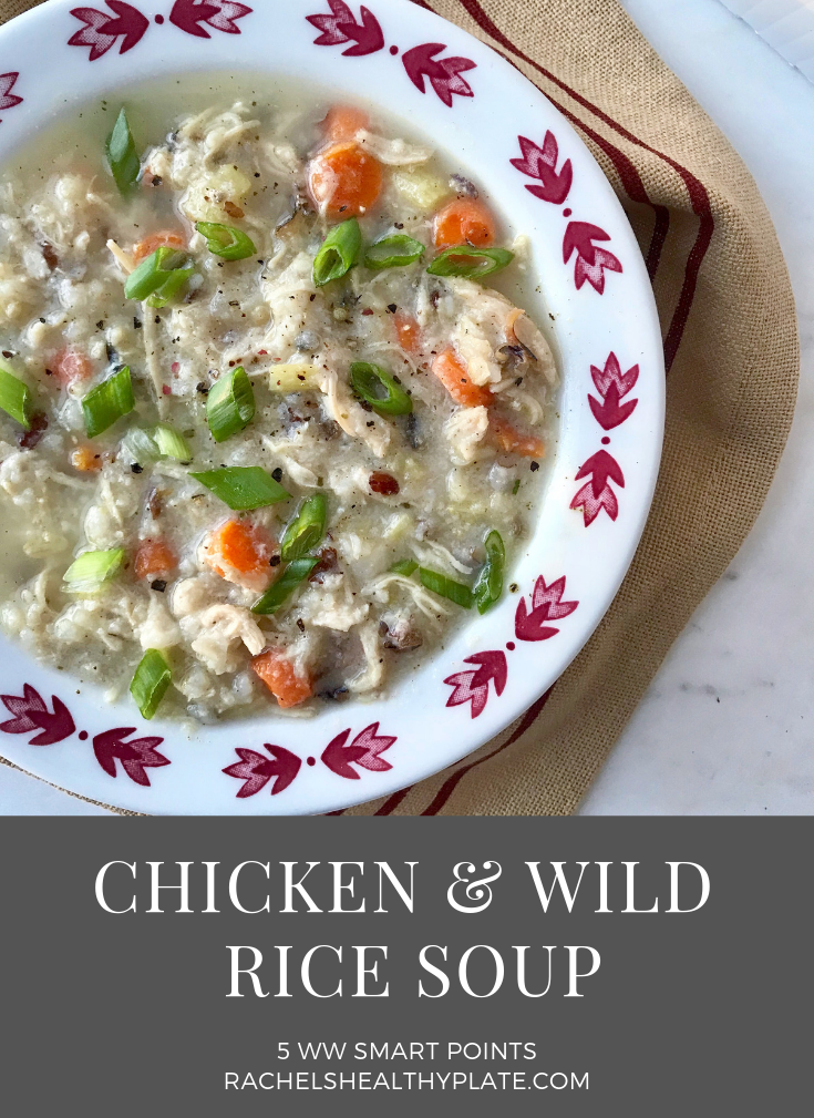 Chicken & Wild Rice Soup - 5 WW Smart Points | Rachelshealthyplate.com