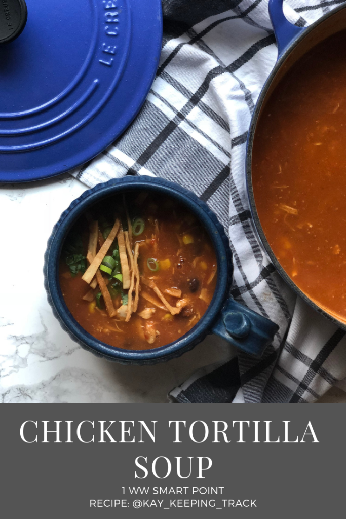 Chicken Tortilla Soup - 1 WW Smart Points | @kay_keeping_track recipe featured on Rachelshealthyplate.com