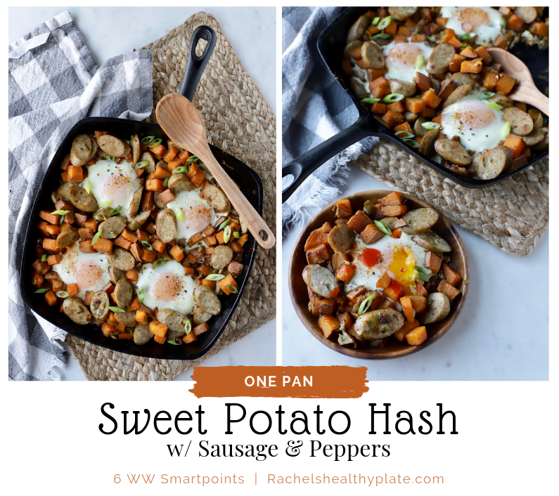 Sweet Potato Skillet w/ Sausage & Peppers - 6 WW Smart Points | Rachelshealthyplate.com
