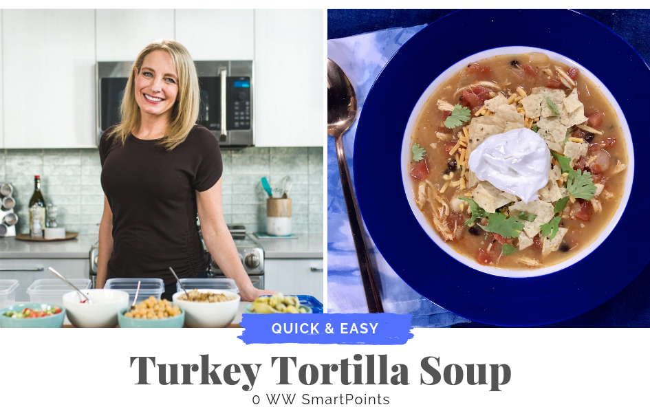 Turkey Tortilla Soup | 0 WW SmartPoints | @CookingwJulie recipe featured on Rachelshealthyplate.com | #ww #smartpoints