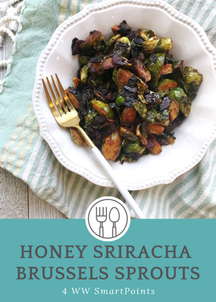 Honey Sriracha Brussels Sprouts | 4 WW SmartPoints | @WeightWatchin_It_WithBabies recipe featured on rachelshealthyplate.com