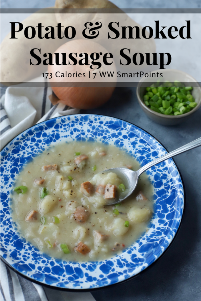 Potato & Smoked Sausage Soup | 173 Calories | 7 WW SmartPoints - Rachelshealthyplate.com | #WW #SmartPoints #Potato Soup