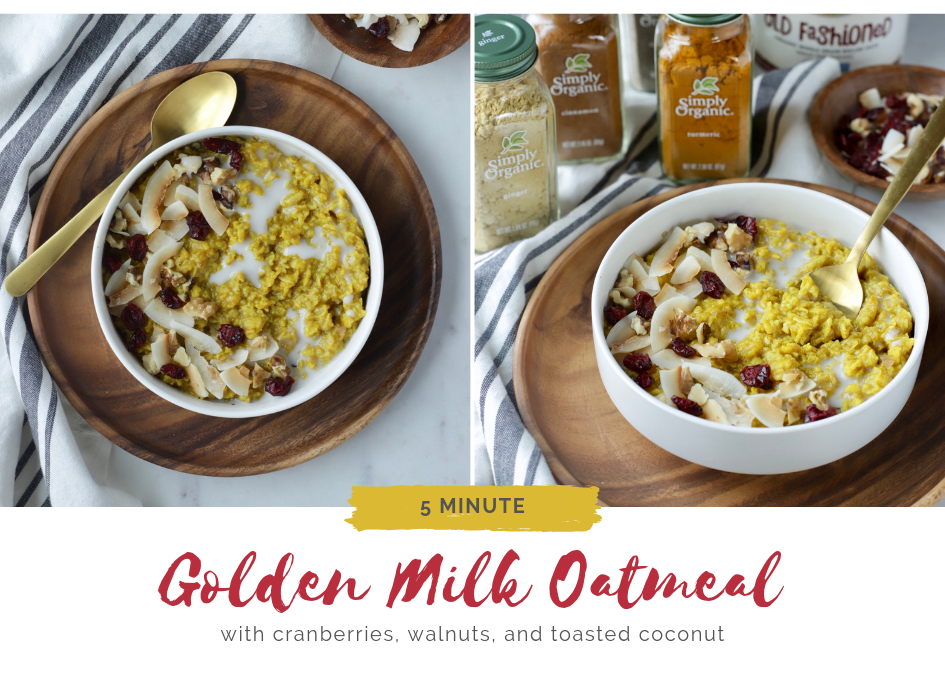 Golden Milk Oatmeal - 7 WW SmartPoints - RachelsHealthyPlate.com | #ww #iHerb #goldenmilk #oatmeal 