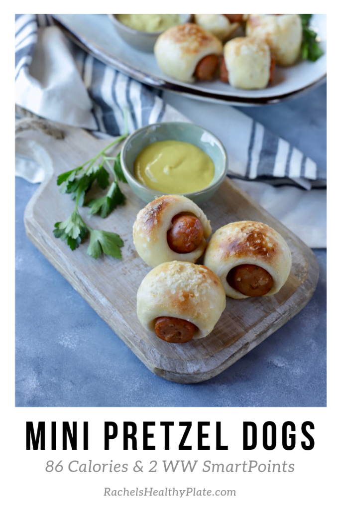 Mini Pretzel Dogs - 86 Calories & 2 WW SmartPoints | RachelsHealthyPlate.com - #ww #smartpoints #pretzels #appetizer