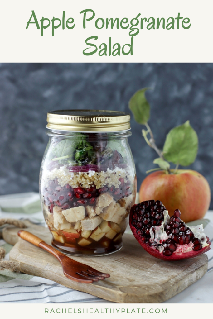 Apple Pomegranate Salad - Quick & Easy to meal prep! 360 Calories & 6 WW SmartPoints | Rachelshealthyplate.com | #ww #smartpoints #tyson #mealprep