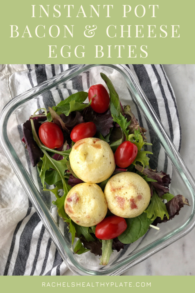 Instant Pot Bacon & Cheese Egg Bites + Instructions for Stove Top Method! | WW Smartpoints & Macros included at Rachelshealthyplate.com | #ww #smartpoints #eggbites #instantpot