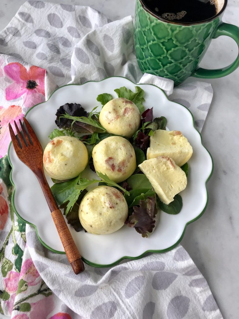 Instant Pot Bacon & Cheese Egg Bites + Instructions for Stove Top Method! | WW Smartpoints & Macros included at Rachelshealthyplate.com | #ww #smartpoints #eggbites #instantpot