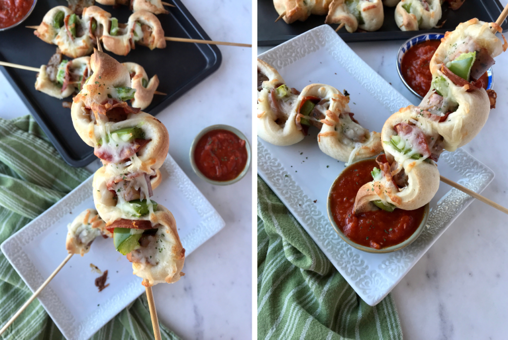 Pizza on a Stick! Fun, easy-to-make appetizer for year-round! | Rachelshealthyplate.com #WW #WeightWatchers #smartpoints #appetizers