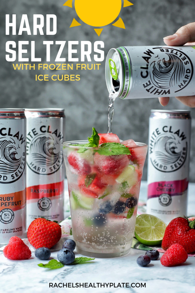 Hard Seltzers with Fruit Ice Cubes - 4 WW SmartPoints | Rachelshealthyplate.com | #whiteclaw #fruitice #ww #smartpoints 