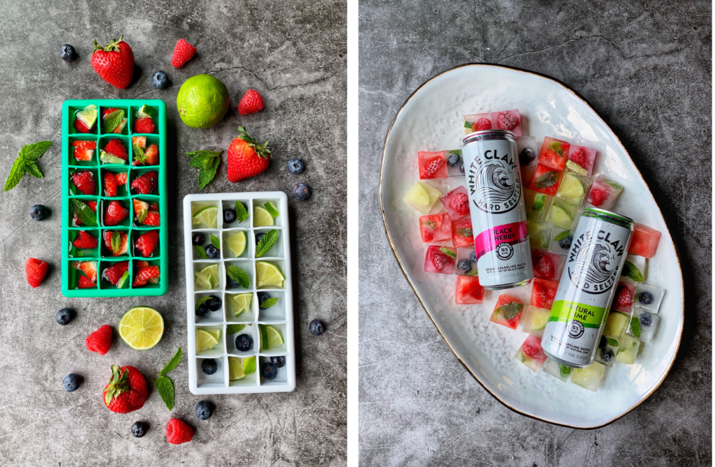 Hard Seltzers with Fruit Ice Cubes - 4 WW SmartPoints | Rachelshealthyplate.com | #whiteclaw #fruitice #ww #smartpoints 