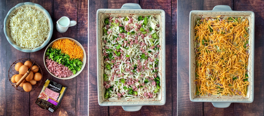 Broccoli, Ham, & Cheese Hash Brown Bake - Simple & Delicious! | 6 WW SmartPoints & 340 Calories | Rachelshealthyplate.com