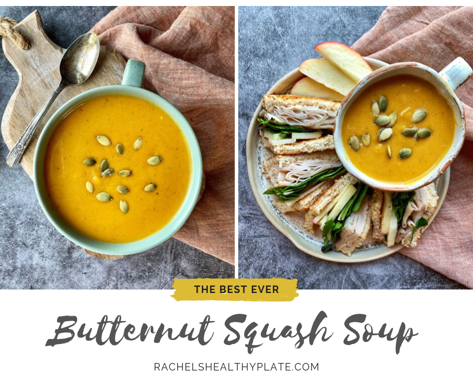 Healthy & Delicious Butternut Squash Soup - 180 calories & 3 WW SmartPoints | Rachelshealthyplate.com | #ww #smartpoints
