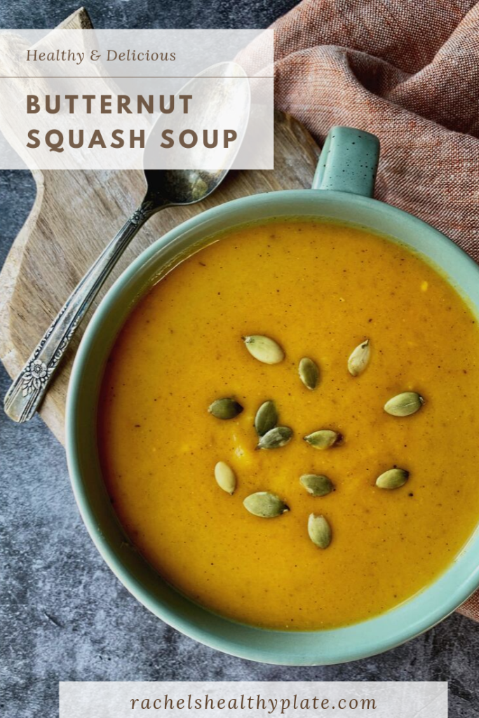 Healthy & Delicious Butternut Squash Soup - 180 calories & 3 WW SmartPoints | Rachelshealthyplate.com | #ww #smartpoints