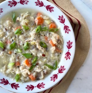 Chicken & Wild Rice Soup - 5 WW Smart Points | Rachelshealthyplate.com