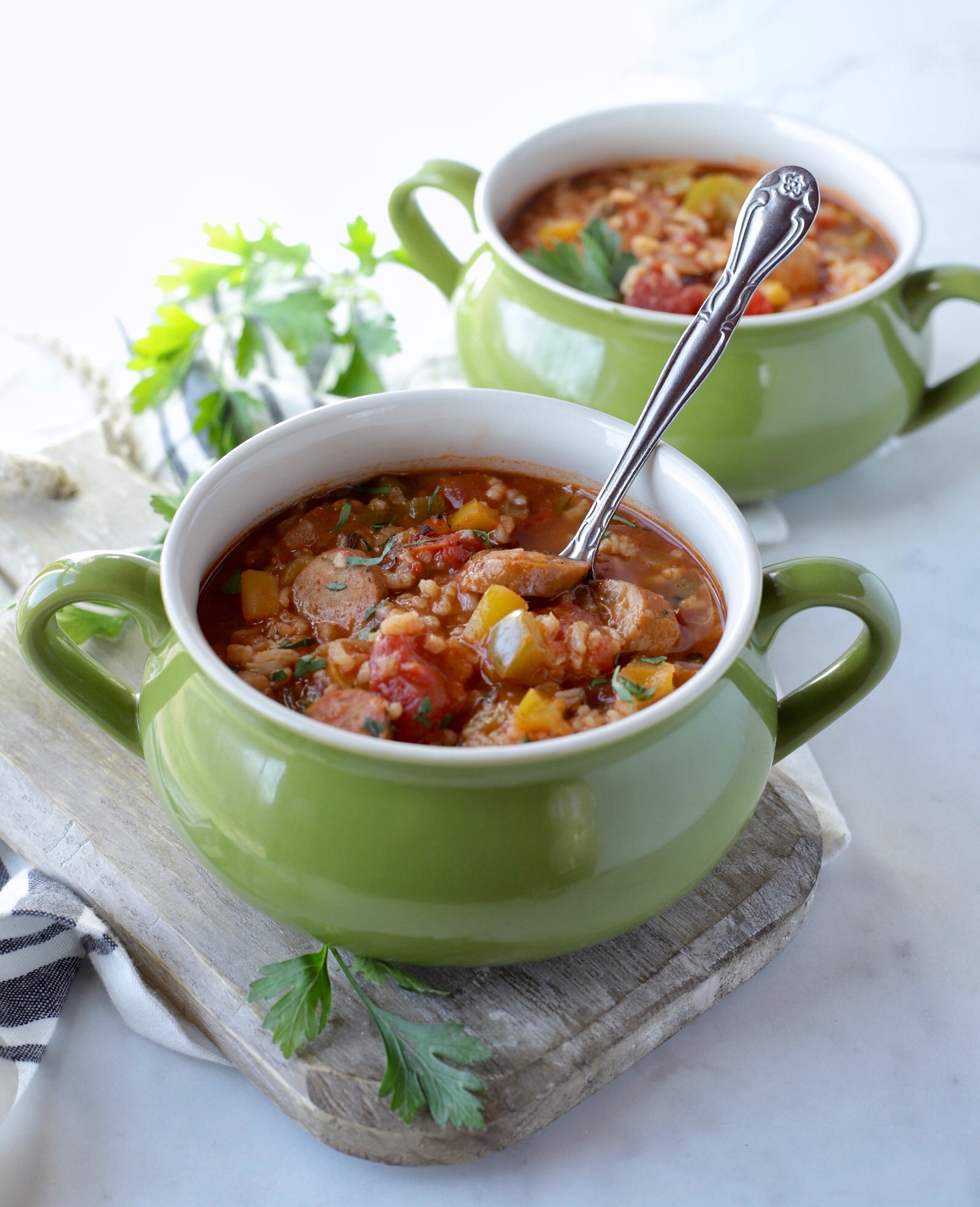 Sausage, Pepper, & Rice Soup