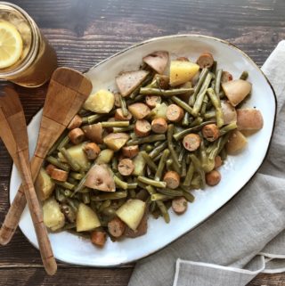 Slow Cooker Green Beans & Potatoes w/ Smoked Sausage - 3 WW SmartPoints & 160 Calories | Rachelshealthyplate.com | #WW #SmartPoints #Crockpot #Slowcooker #Greenbeans